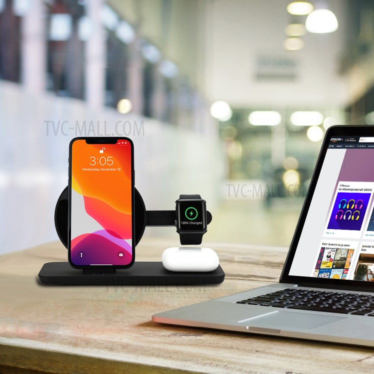 F5 10W 3 in 1 Wireless Charger Qi Fast Charging Stand for iPhone Huawei Xiaomi iWatch AirPods-3