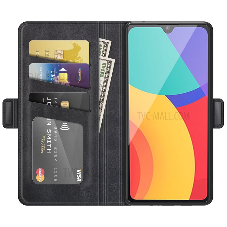 Magnet Adsorption Leather Stand Wallet Phone Case for Alcatel 1L (2021) - Black-2