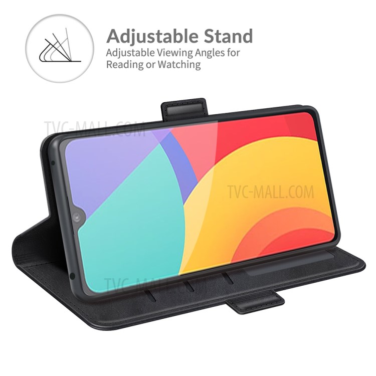 Magnet Adsorption Leather Stand Wallet Phone Case for Alcatel 1L (2021) - Black-3