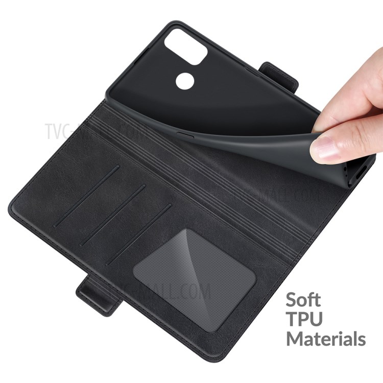 Magnet Adsorption Leather Stand Wallet Phone Case for Alcatel 1L (2021) - Black-5