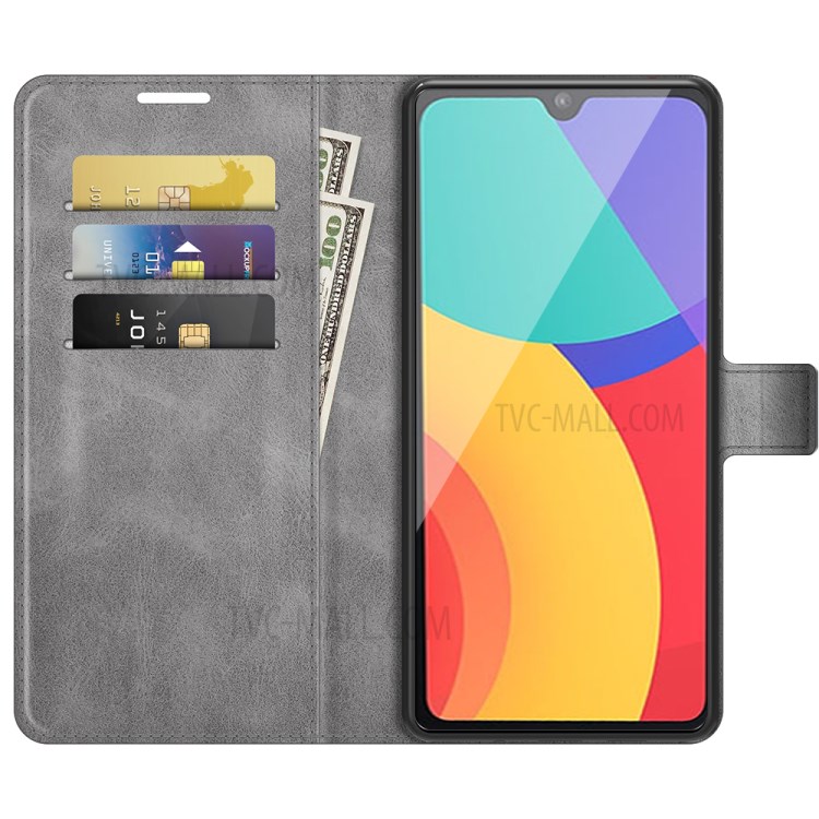 Wallet Design Stand Leather Shell for Alcatel 1L (2021) - Grey-2