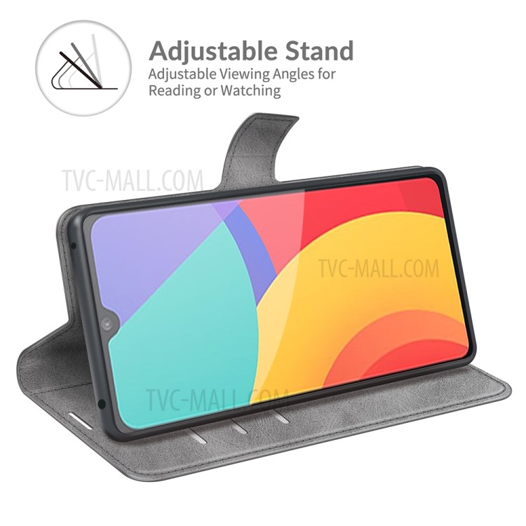 Wallet Design Stand Leather Shell for Alcatel 1L (2021) - Grey-3