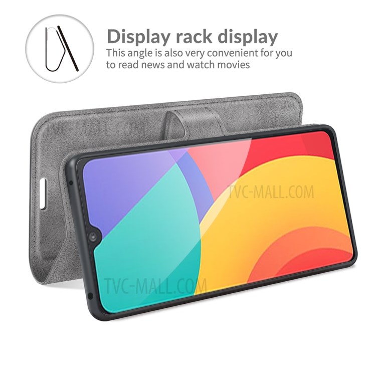 Wallet Design Stand Leather Shell for Alcatel 1L (2021) - Grey-4