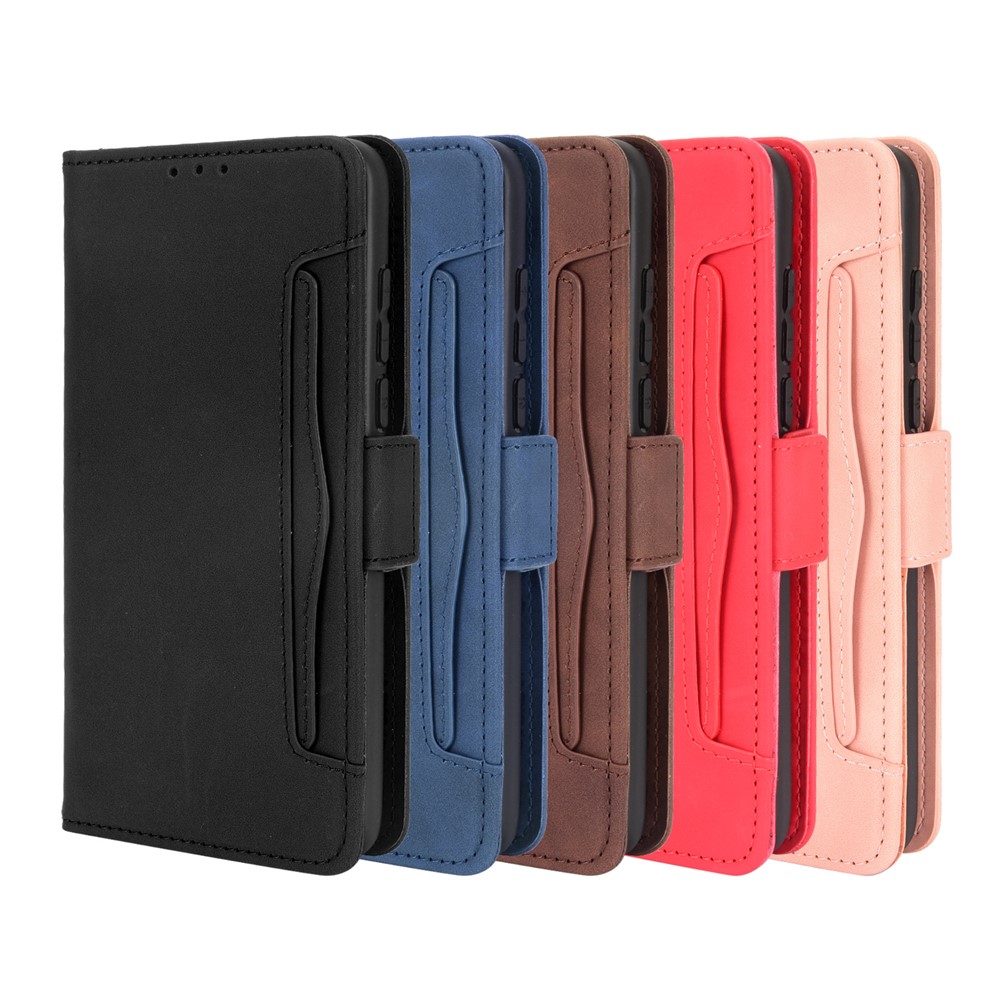 Leather Wallet Protective Case with Multiple Card Slots for Alcatel 3L (2021) / Alcatel 1S (2021) - Black-11