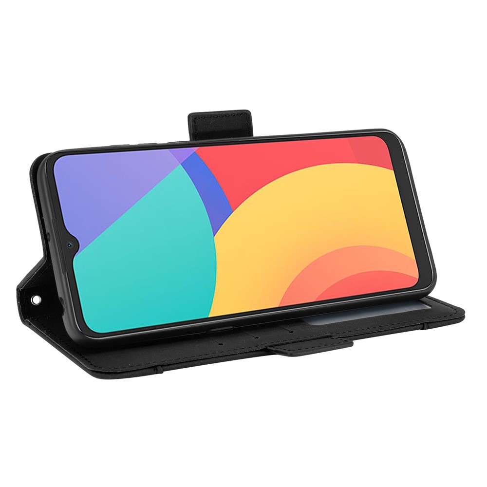 Leather Wallet Protective Case with Multiple Card Slots for Alcatel 3L (2021) / Alcatel 1S (2021) - Black-7