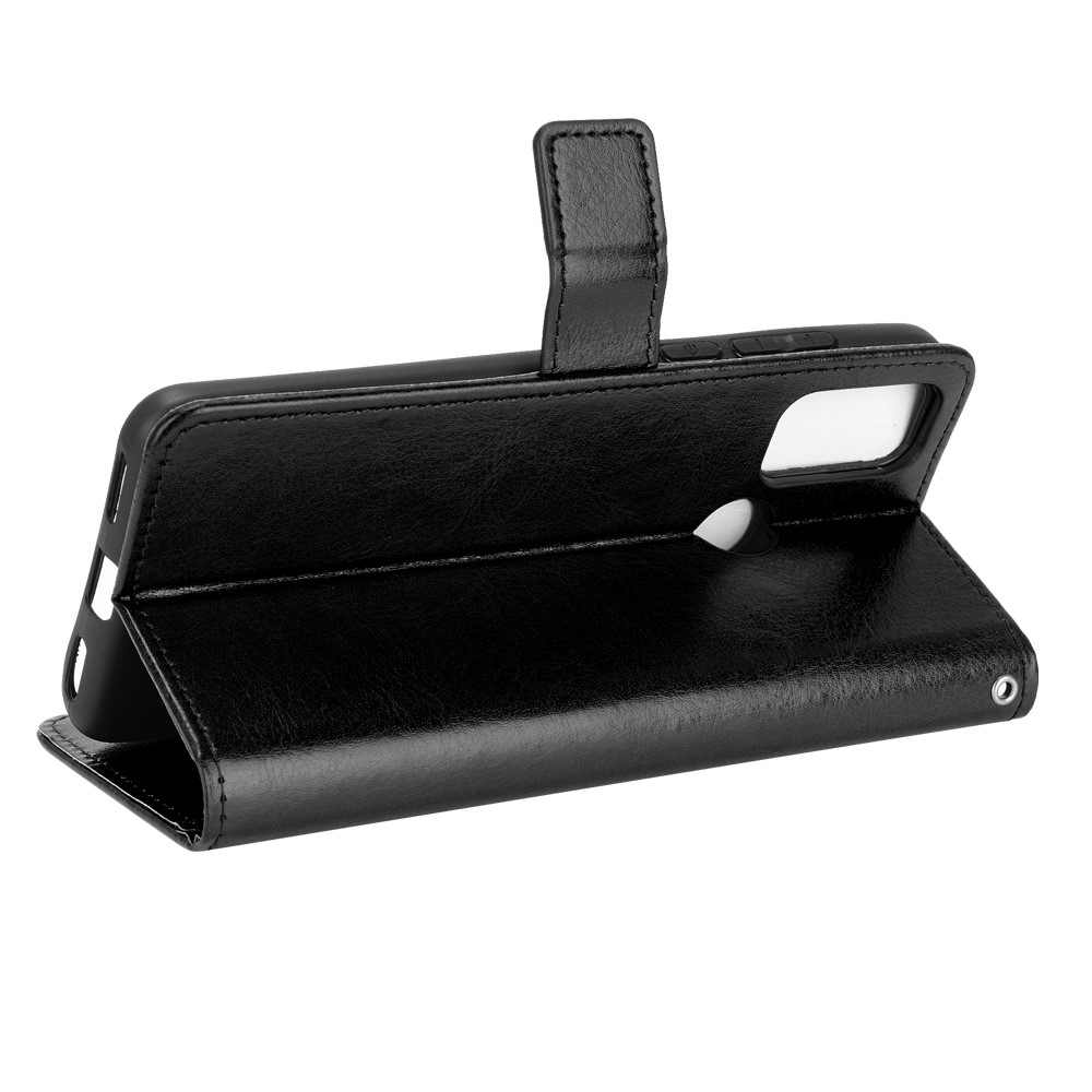 Crazy Horse Texture Wallet Design PU Leather Stand Protector Cover for Alcatel 3L (2021) / Alcatel 1S (2021) - Black-6
