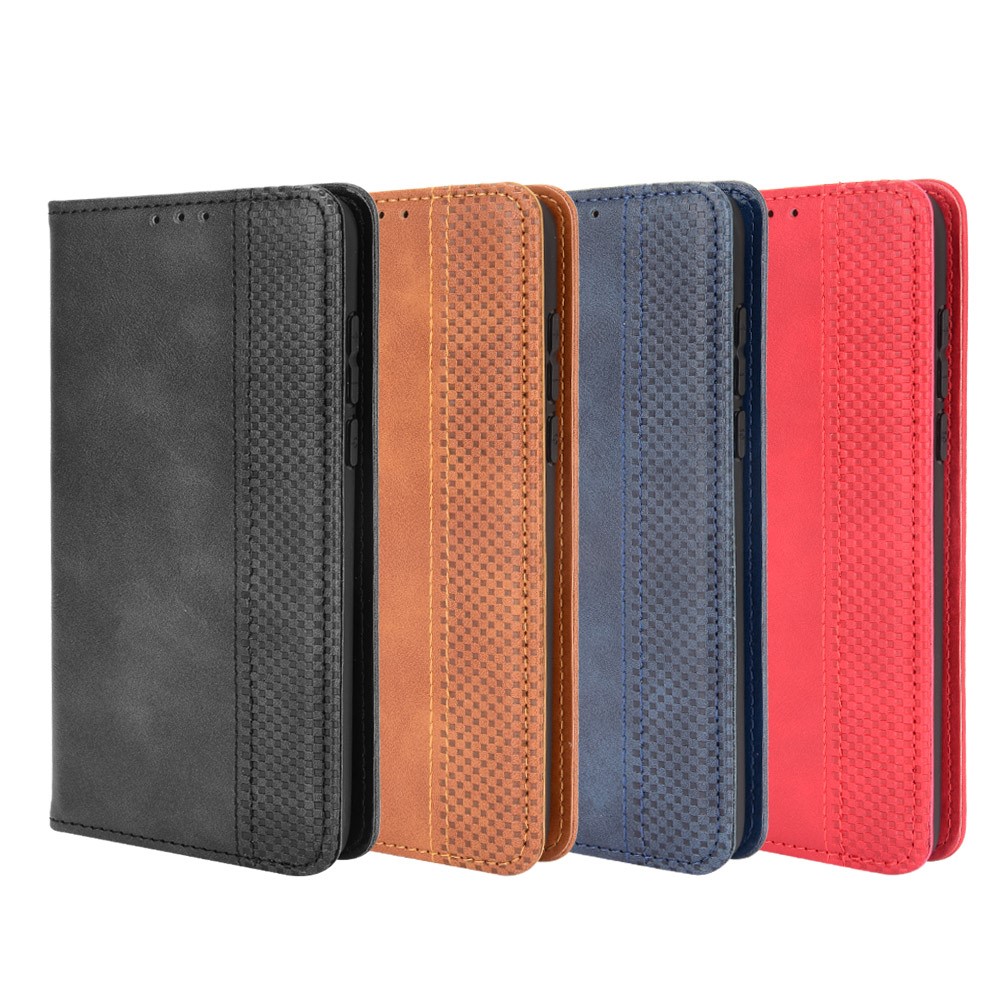 Magnetic Vintage Style Phone Case Wallet Stand Leather Cover for Alcatel 3L(2021) / 1S (2021) - Black-9