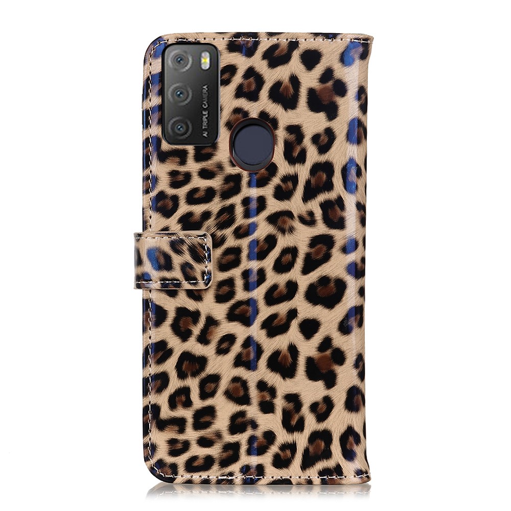 Wallet Design Leopard Skin Leather Protector Mobile Phone Stand Cover for Alcatel 1S (2021)/3L (2021)-2
