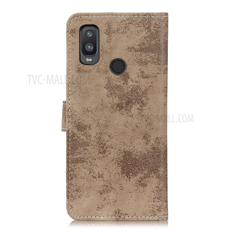 Vintage Style Wallet Leather Stand Case for Alcatel 1L (2021) - Khaki-2