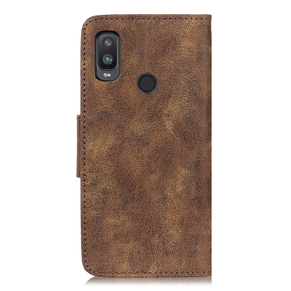 Vintage Style Wallet Leather Stand Case for Alcatel 1L (2021) - Coffee-3