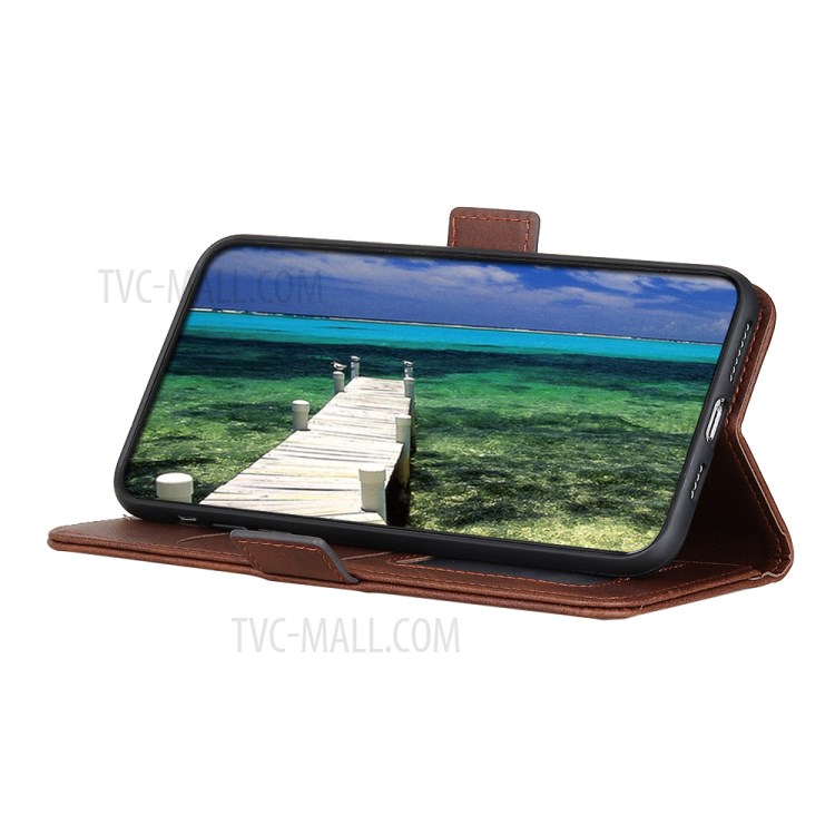Magnetic Double Clasp Leather Wallet Phone Case for Alcatel 1S (2021)/3L (2021) - Coffee-3