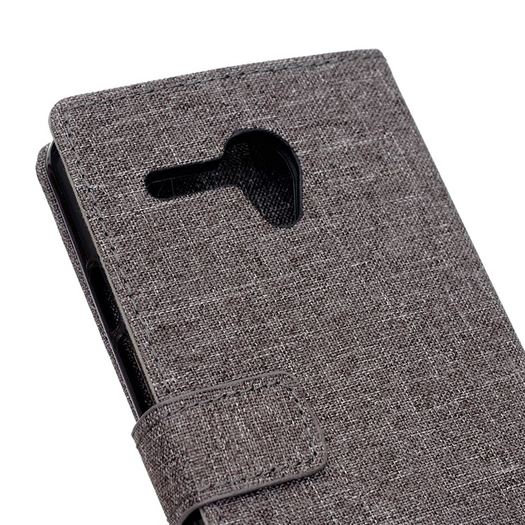 Linen Texture Leather Card Holder Case for Alcatel One Touch Pop 3 (5.5) - Grey-6