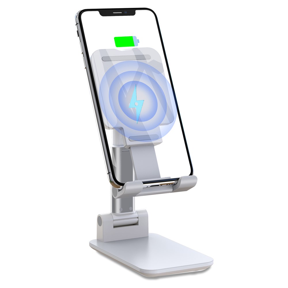 CCT3 Telescopic Tablet Cell Phone Holder Stand Desktop Bracket with Wireless Charger-9
