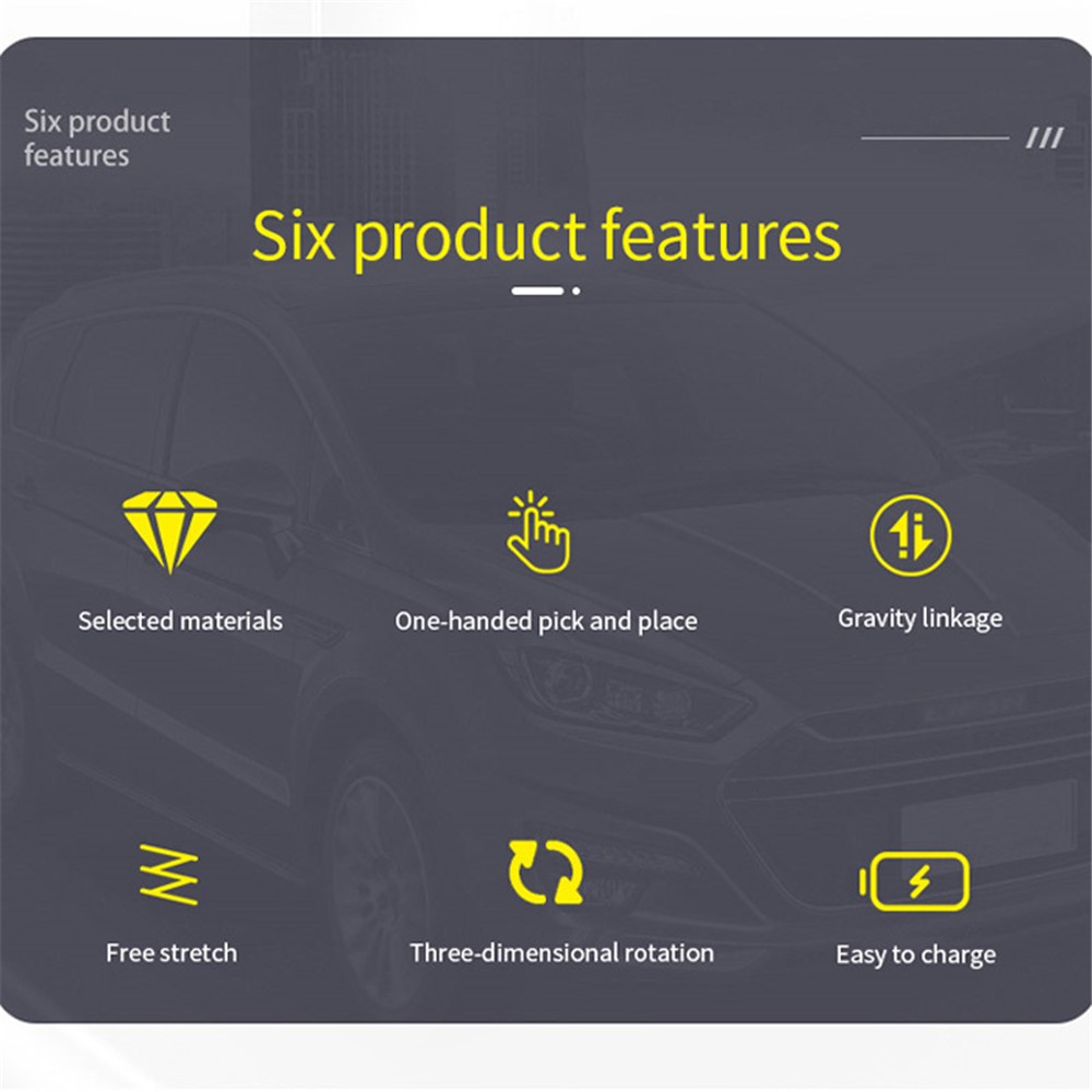 W9 Automatic Induction Car Mobile Phone Caricabatterie Wireless 15W Staffa Di Ricarica Rapida Staffa Di Montaggio-3