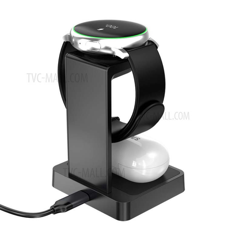 DXL-WA12 2 in 1 Wireless Charger Charging Station Dock Stand for Samsung Galaxy Watch / Galaxy Buds 2019 Earphone-2