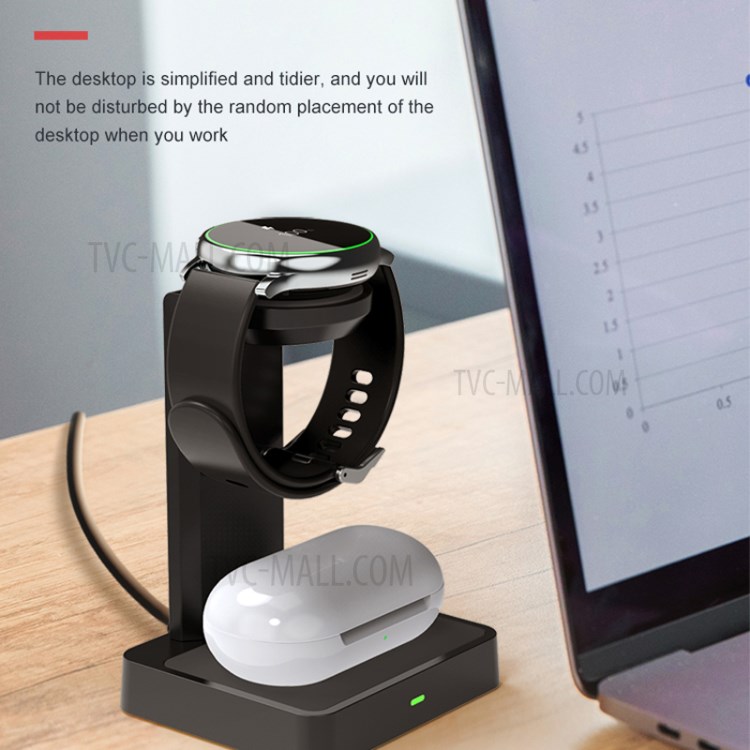 DXL-WA12 2 in 1 Wireless Charger Charging Station Dock Stand for Samsung Galaxy Watch / Galaxy Buds 2019 Earphone-7