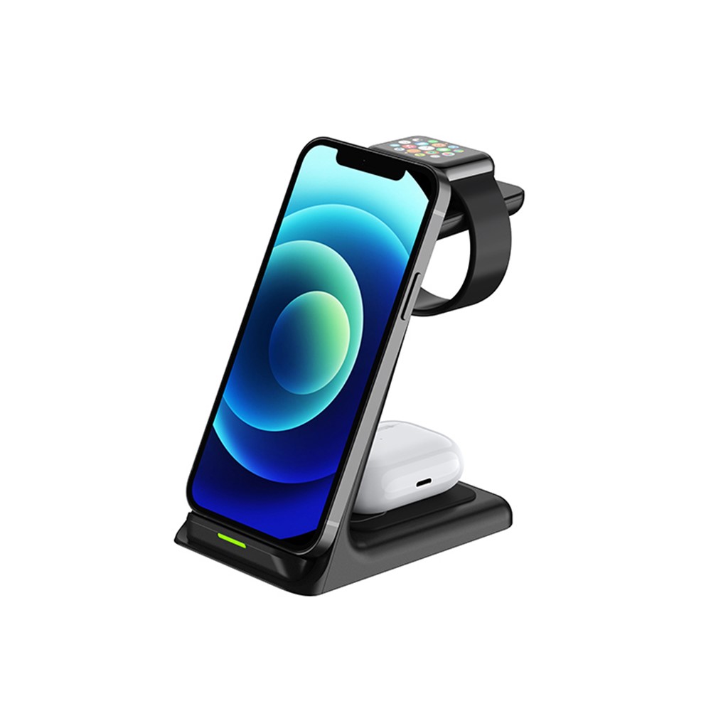 C200 3 in 1 Wireless Charger Qi Fast Charging Stand Dock for iPhone Huawei Xiaomi iWatch AirPods-7