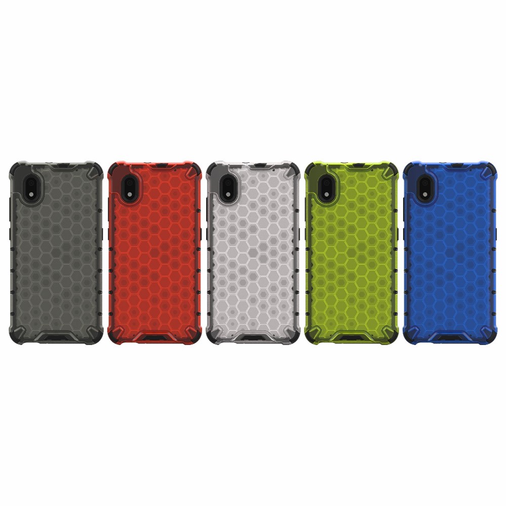 Honeycomb Pattern TPU + PC Hybrid Case Phone Protective Cover for Alcatel 1B (2020) - Grey-10