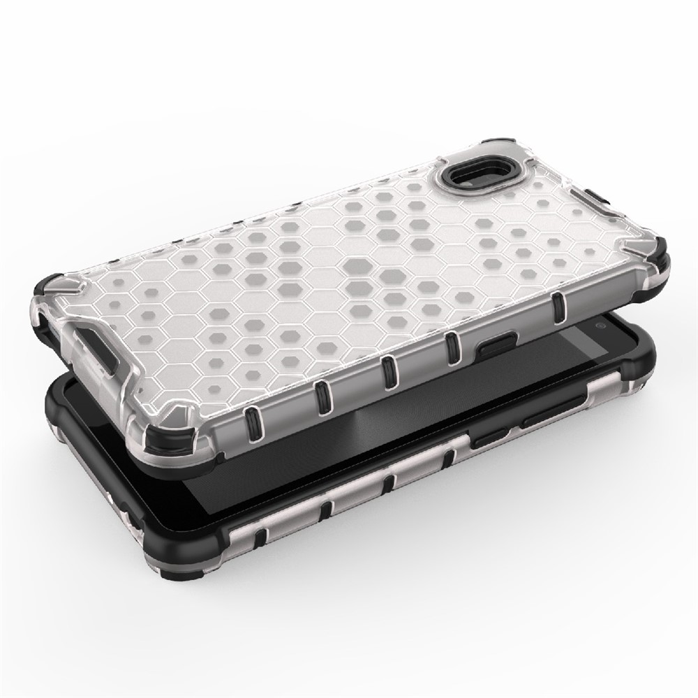 Honeycomb Pattern TPU + PC Hybrid Case Phone Protective Cover for Alcatel 1B (2020) - Grey-4