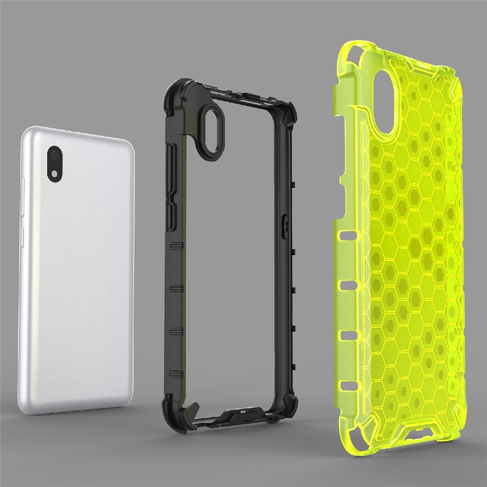 Honeycomb Pattern TPU + PC Hybrid Case Phone Protective Cover for Alcatel 1B (2020) - Grey-7