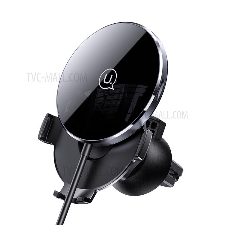 USAMS US-CD164 2 in 1 15W Ultra-Thin Magnetic Car Wireless Charger Phone Holder Stand Bracket for iPhone-2