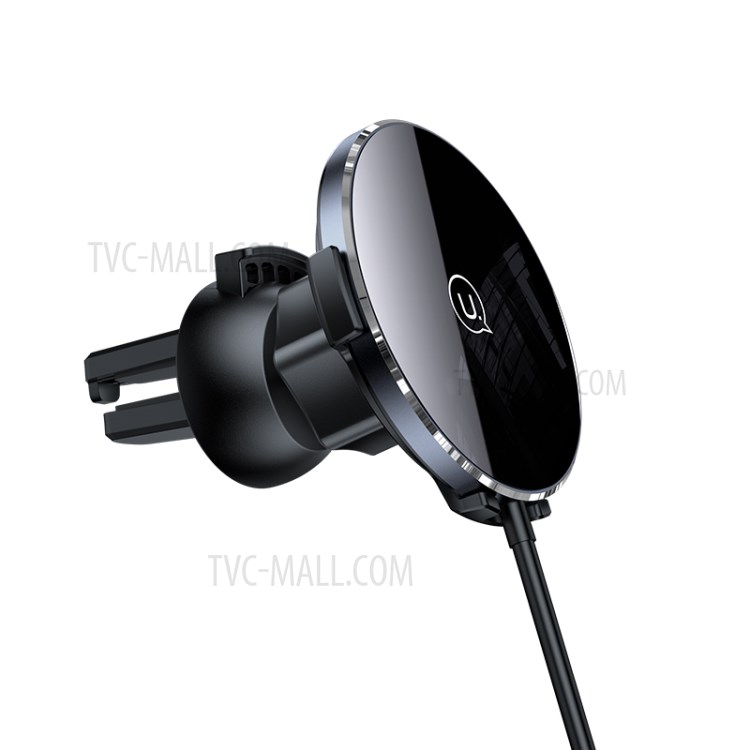 USAMS US-CD164 2 in 1 15W Ultra-Thin Magnetic Car Wireless Charger Phone Holder Stand Bracket for iPhone-6