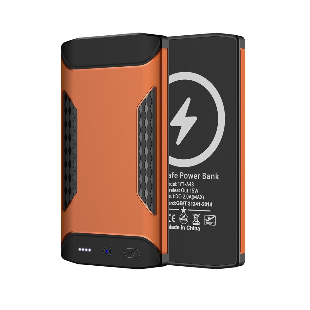 Magnetic Adsorption Phone Wireless Charging Pad 6000mAh Power Bank for iPhone 12 Series - Orange-4