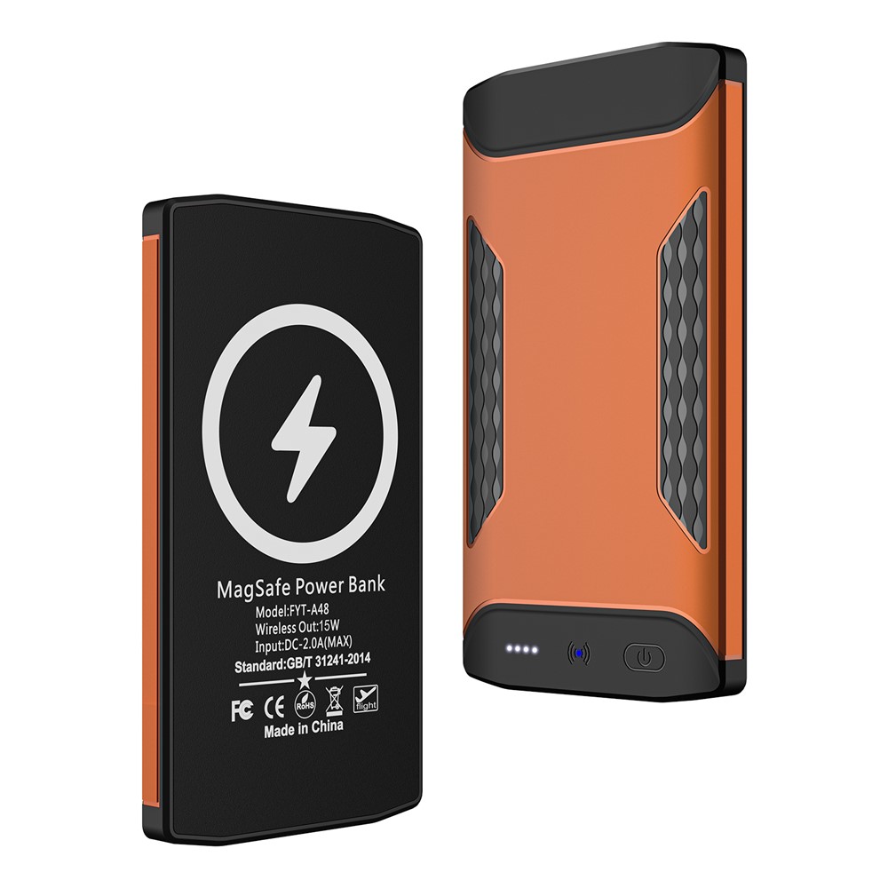 Magnetic Adsorption Phone Wireless Charging Pad 6000mAh Power Bank for iPhone 12 Series - Orange-5