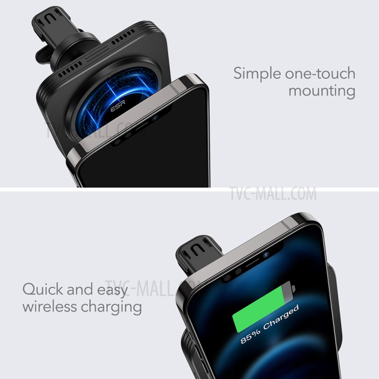 ESR HaloLock Wireless Car Charger for iPhone 12 Pro Max Fast Charging Air Vent Car