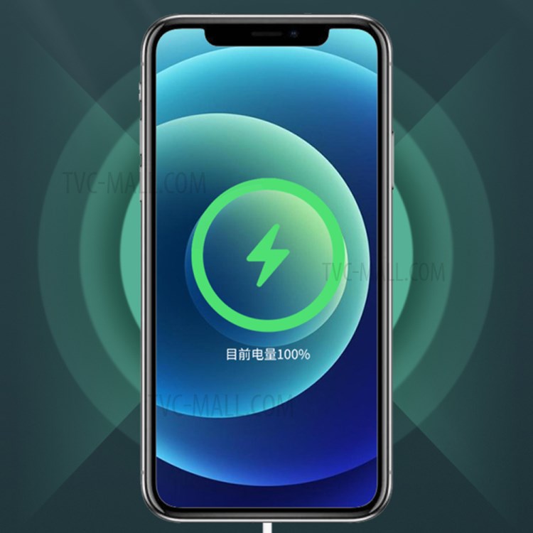 Round 15W Type-C Lightweight Magnetic Wireless Charger for iPhone 12 Series/13 Series - Dark Grey-5