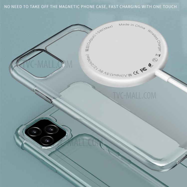 Round 15W Type-C Lightweight Magnetic Wireless Charger for iPhone 12 Series/13 Series - Dark Grey-6