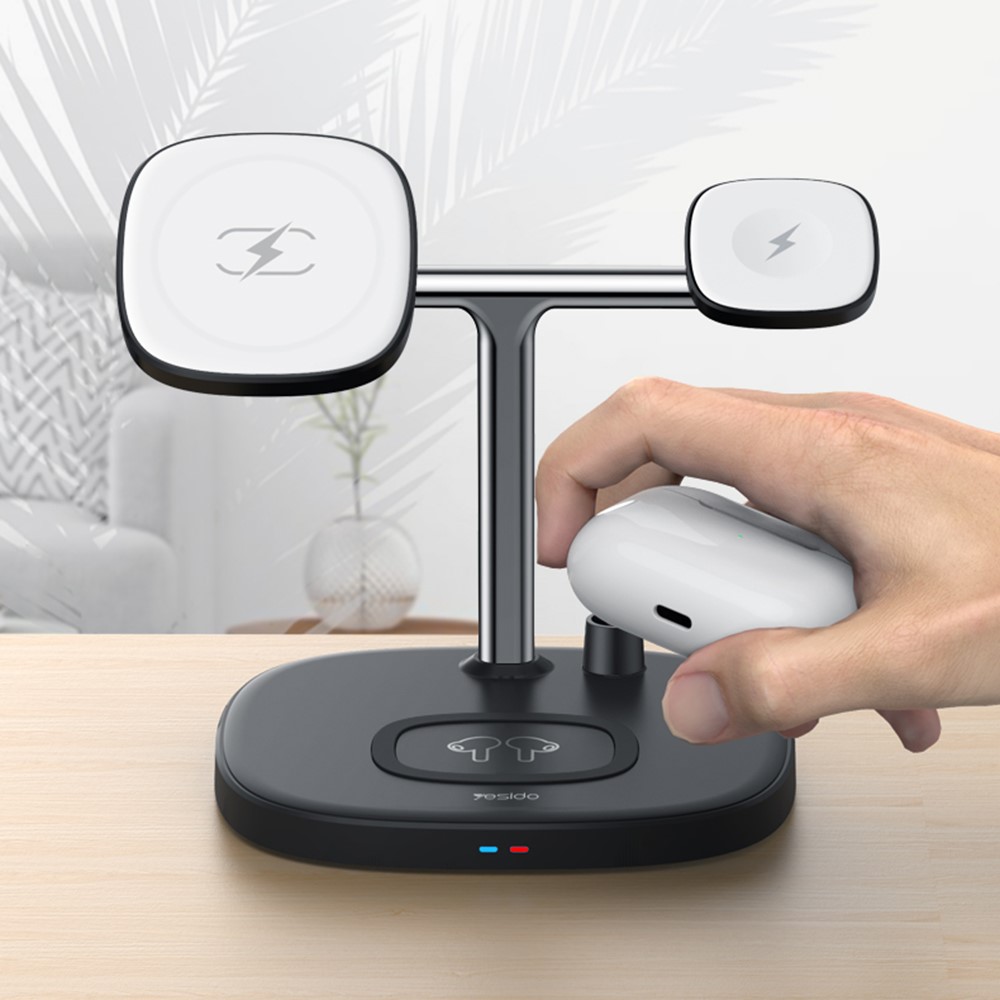 YESIDO DS12 4-in-1 Magnetic Wireless Charger Desktop Wireless Charging Stand Dock for iPhone 12/13 Series iWatch AirPods Apple Pencil-5
