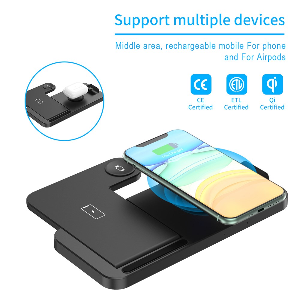 W30-2 4 in 1 Multifunctional Wireless Magnetic Charger Portable Wireless Fast Charging Stand for Apple Devices-2