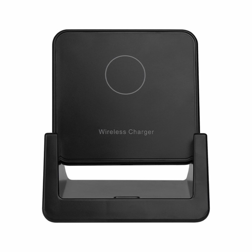 918 15W Vertical Wireless Charger Desktop Phone Stand Qi Fast Charging Dock - Black-3