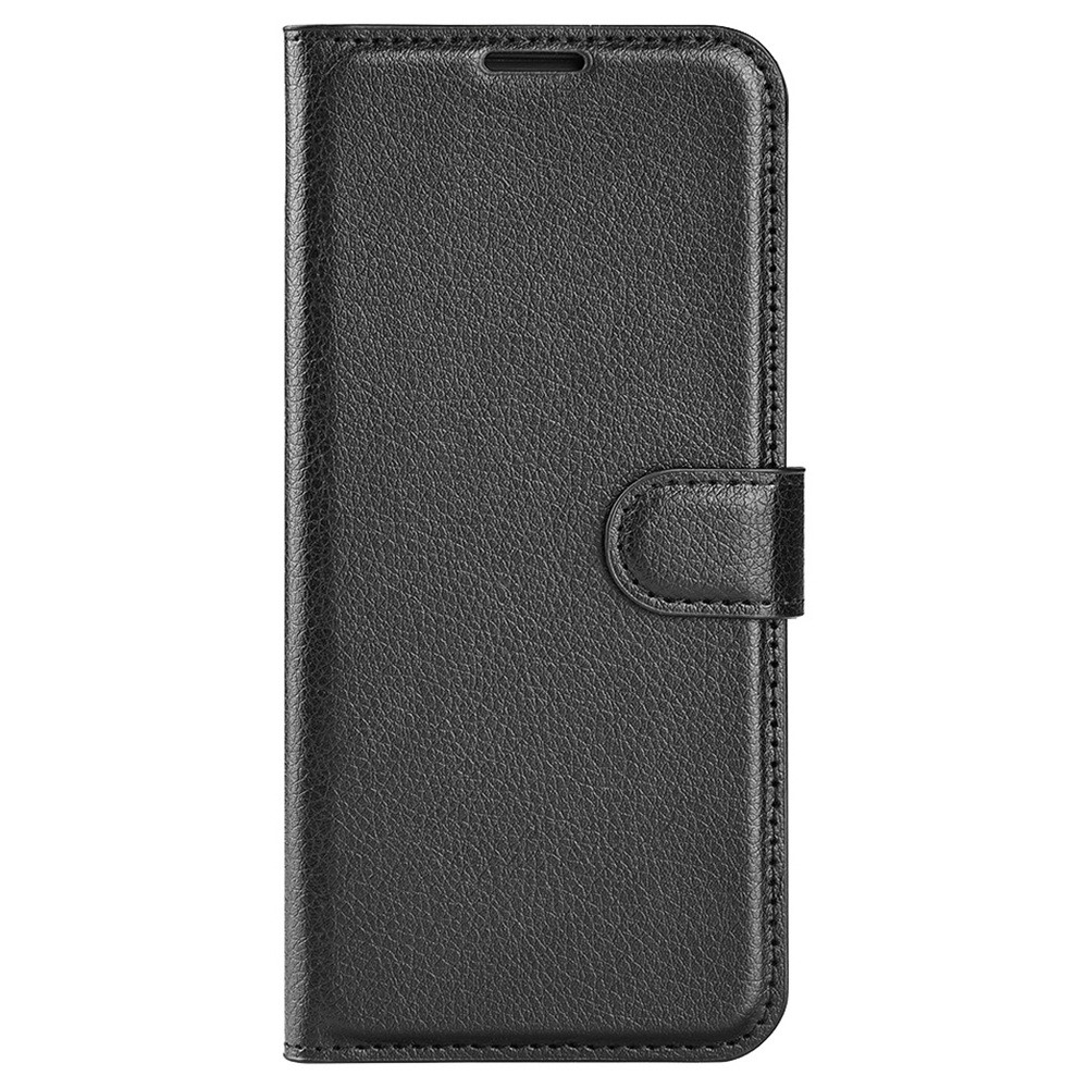 For Alcatel 1B (2022) Litchi Texture Leather Bookstyle Phone Case Stand Function Magnetic Protective Flip Wallet Cover - Black-12