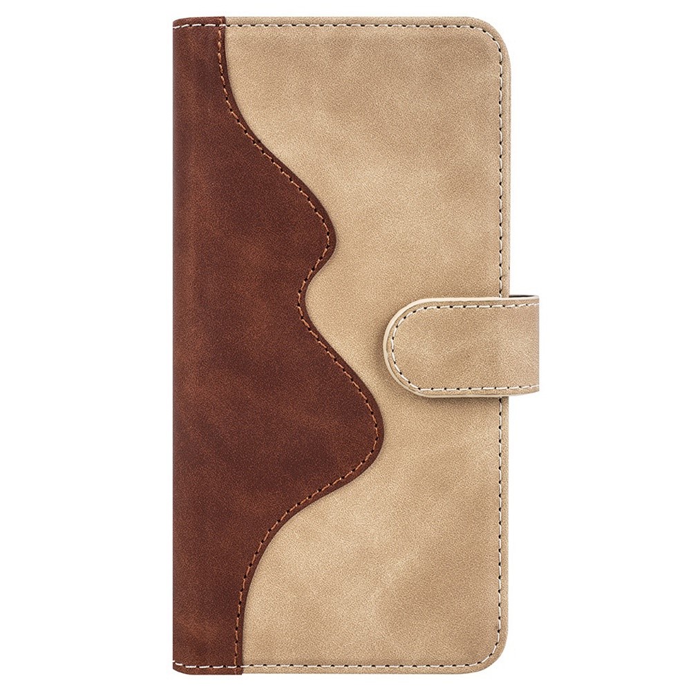 For Alcatel 1B (2022) Splicing PU Leather Magnetic Closure Wallet Case Adjustable Stand Phone Protective Cover - Yellow-6