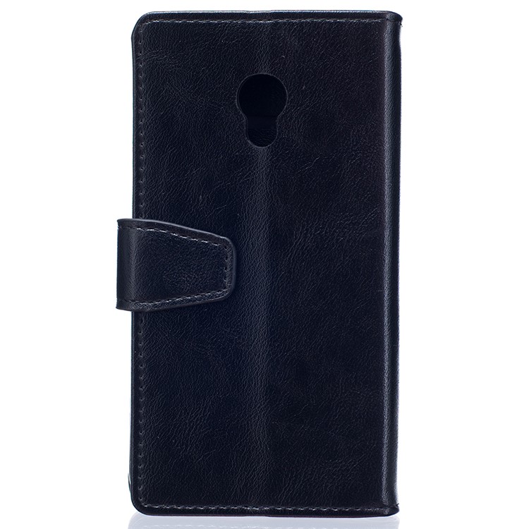Leather Wallet Case for Alcatel OneTouch Pixi 4 (5.0) 4G Version - Black-2
