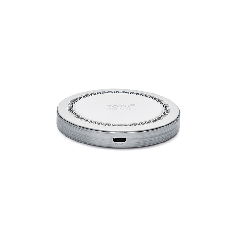TOTU Quick Series QI Standard Round Wireless Charging Pad for Samsung Galaxy S7 edge/S7 - Silver/White-1