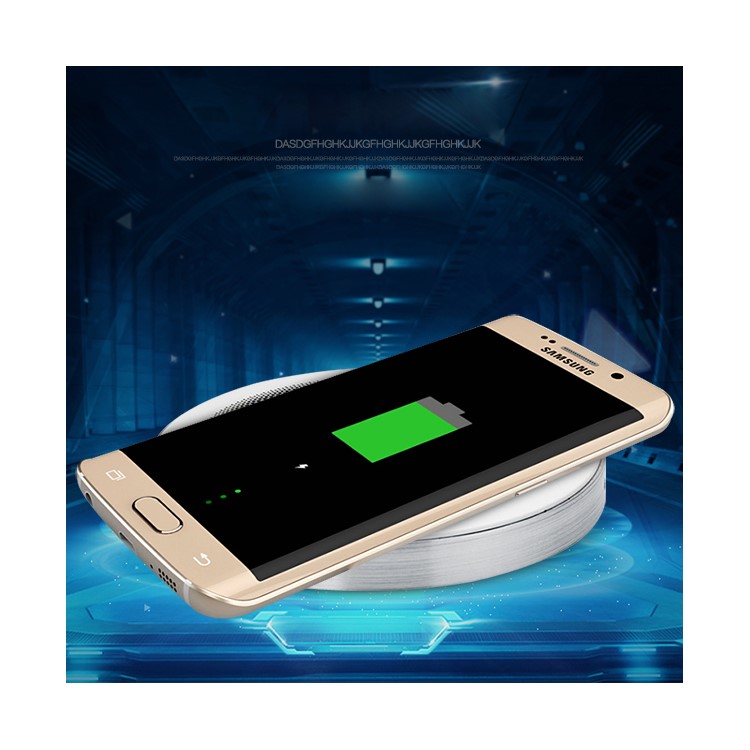 TOTU Quick Series QI Standard Round Wireless Charging Pad for Samsung Galaxy S7 edge/S7 - Silver/White-2