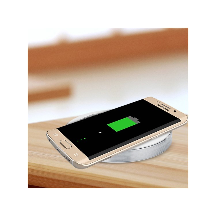 TOTU Quick Series QI Standard Round Wireless Charging Pad for Samsung Galaxy S7 edge/S7 - Silver/White-8