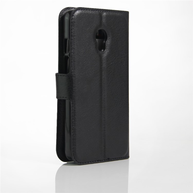 Litchi Grain Leather Wallet Flip Case for Alcatel Pixi 4 (5) 4G Version - Black-4