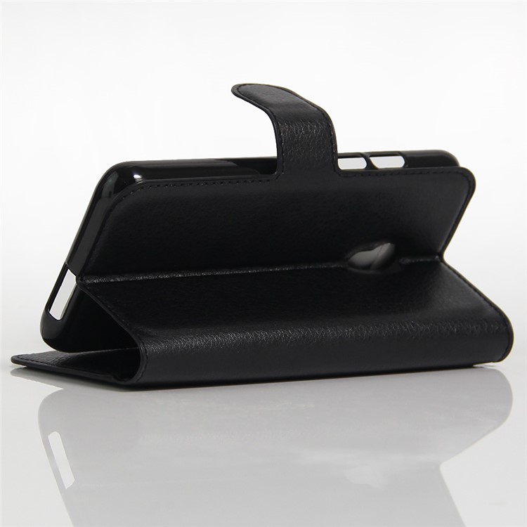 Litchi Grain Leather Wallet Flip Case for Alcatel Pixi 4 (5) 4G Version - Black-6