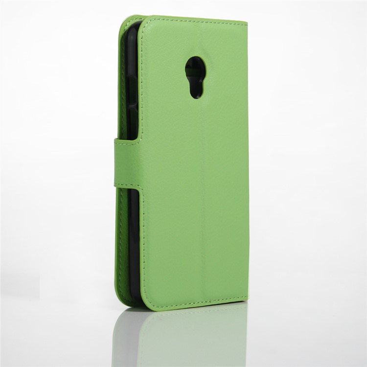 Litchi Grain Leather Wallet Flip Case for Alcatel Pixi 4 (5) 4G Version - Green-4