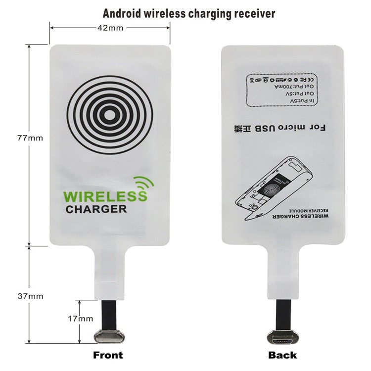 Qi Wireless Charge Receiver with Micro USB Plug for Samsung Galaxy Note 4/S4 Etc (Reverse Direction)-6