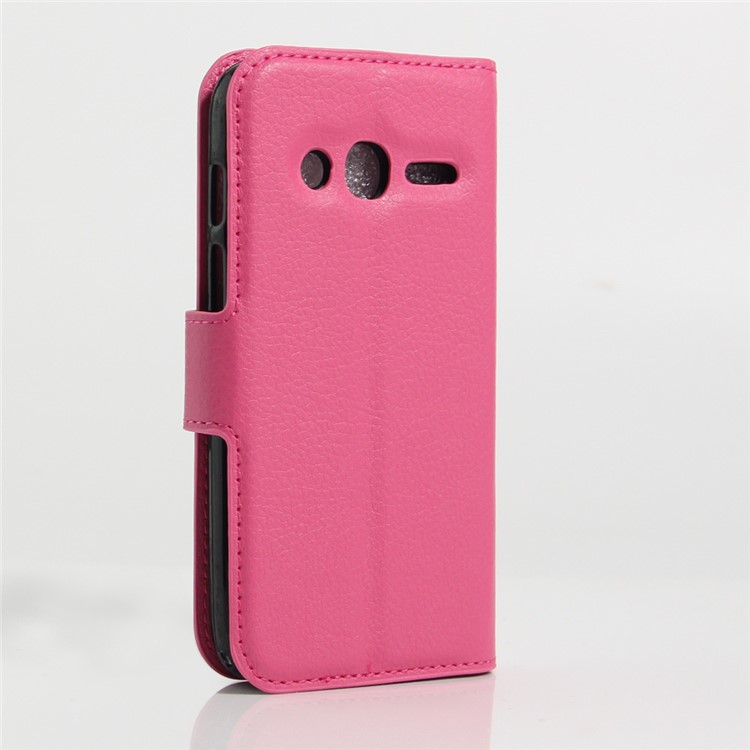 Litchi Leather Stand Case for Alcatel OneTouch Pixi 4 (4) - Rose-3