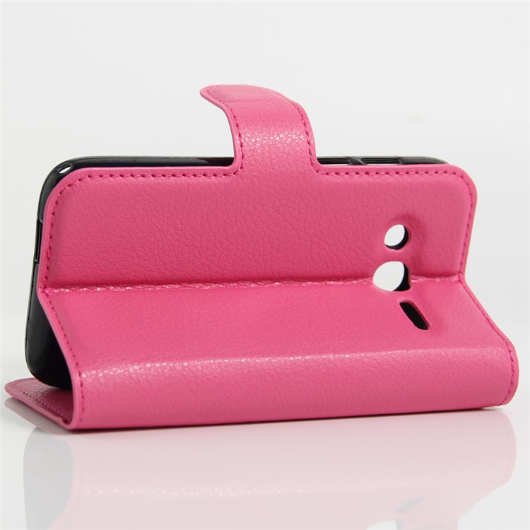 Litchi Leather Stand Case for Alcatel OneTouch Pixi 4 (4) - Rose-6