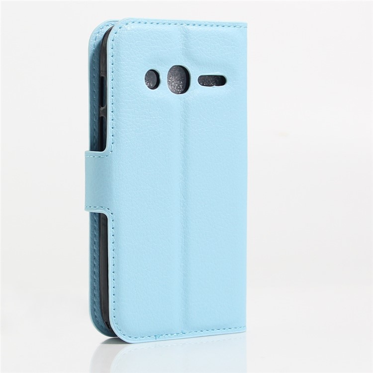 Litchi Leather Wallet Shell for Alcatel OneTouch Pixi 4 (4) - Baby Blue-3