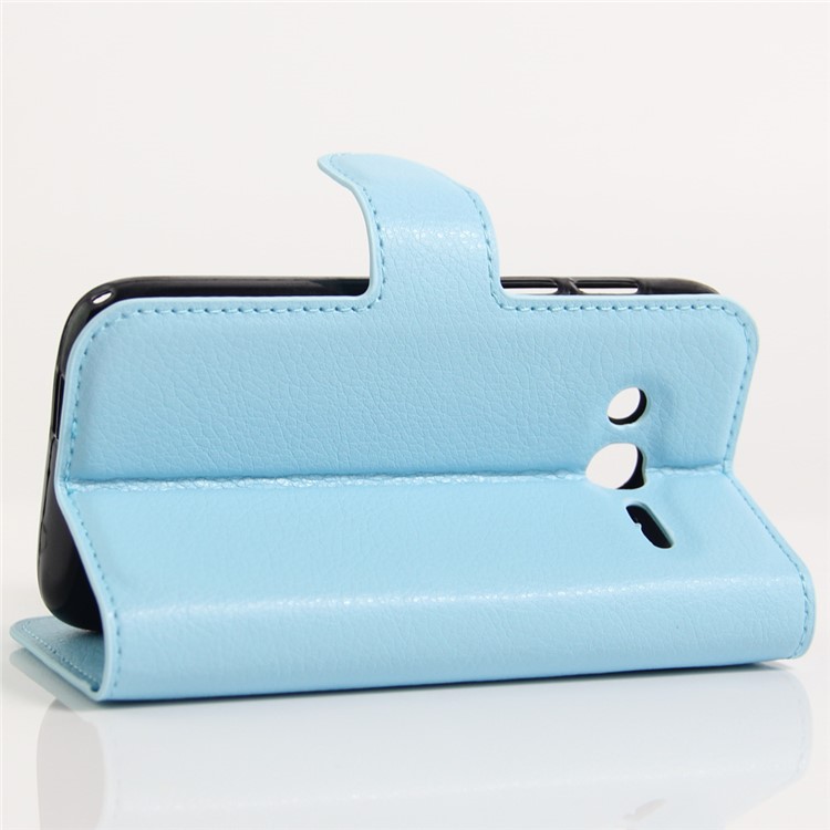 Litchi Leather Wallet Shell for Alcatel OneTouch Pixi 4 (4) - Baby Blue-6