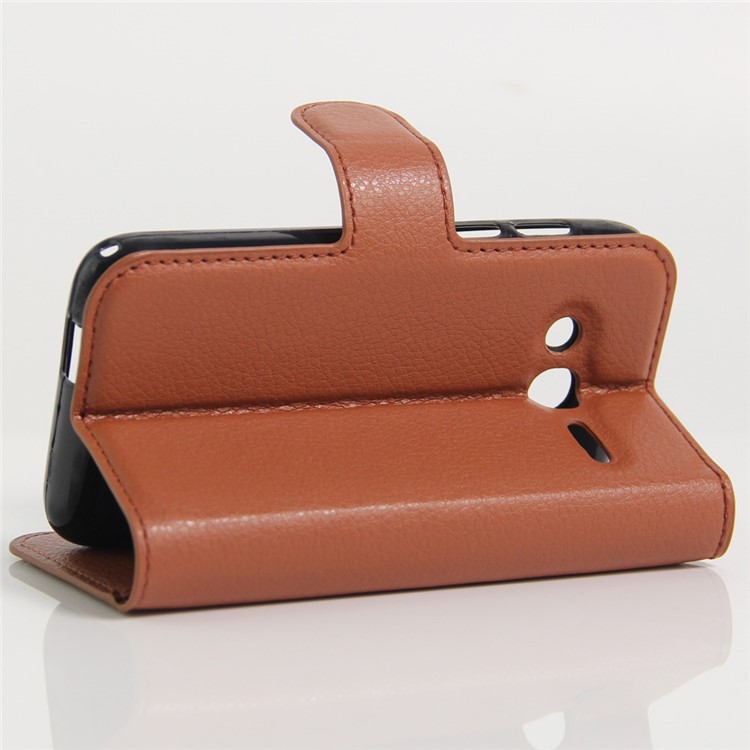 Litchi Leather Wallet Protective Case for Alcatel OneTouch Pixi 4 (4) - Brown-6