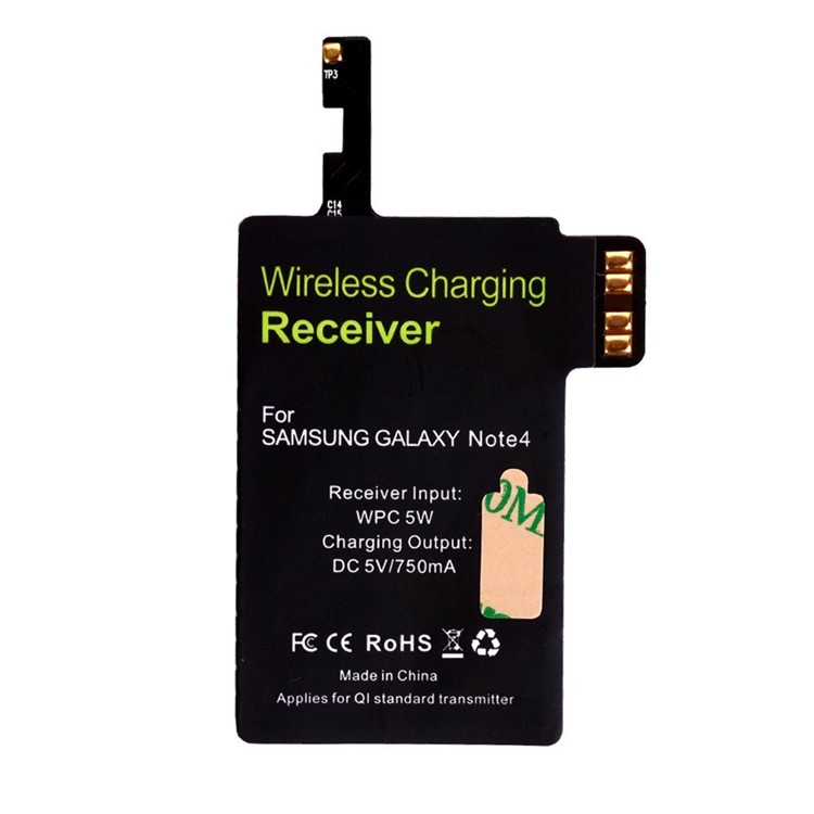CE FCC RoHS TI Chip Qi Standard Wireless Charging Receiver for Samsung Galaxy Note 4 N910-4